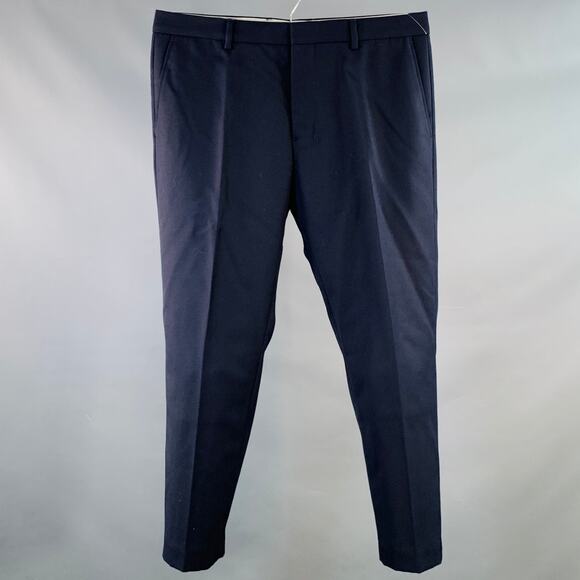 AMI by ALEXANDRE MATTIUSSI Size 34 Navy Twill Polyester Wool Dress Pants